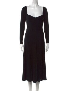 Reformation Black Long Sleeve Midi Dress